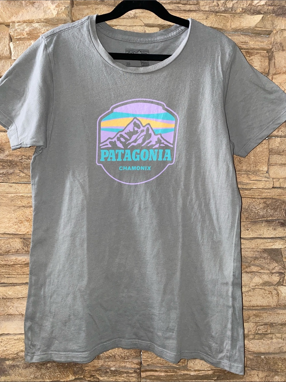 Patagonia Grey Mountain Graphic Crew Neck T-Shirt Size XS